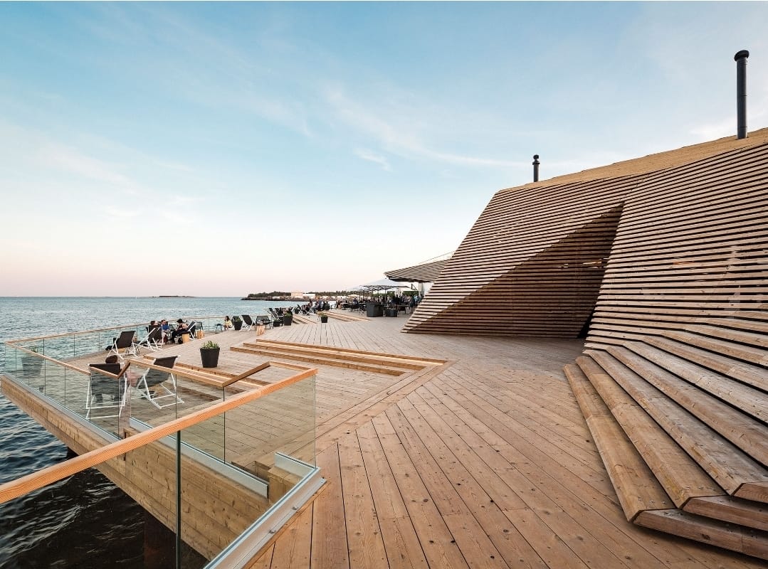 Löyly public sauna beside the sea in Helsinki, Finland